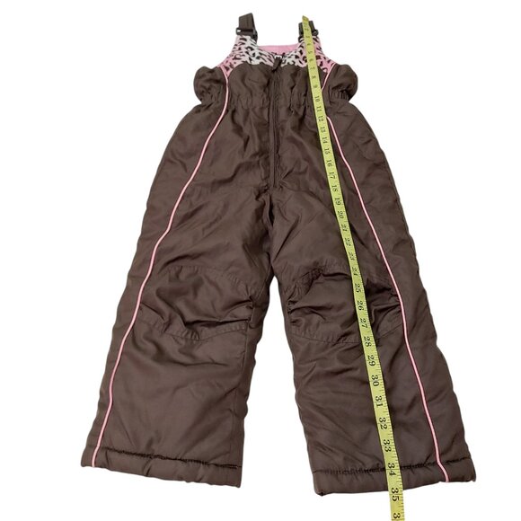 ZeroXposur Snow Bibs Girls 4T Brown Front Zip Insulated Warm Winter Outdoor - Picture 10 of 10